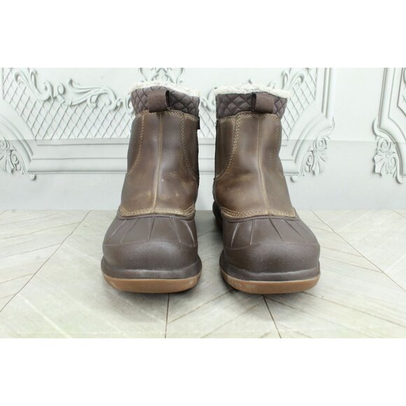 LL Bean Storm Chaser Boots 5 Zip Fleece Lined Waterproof Leather Brown 8 - Picture 4 of 9